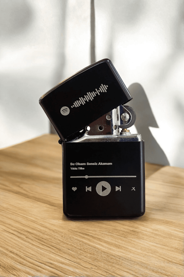 Kişiye özel Spotify Tasarımlı Benzinli Çakmak