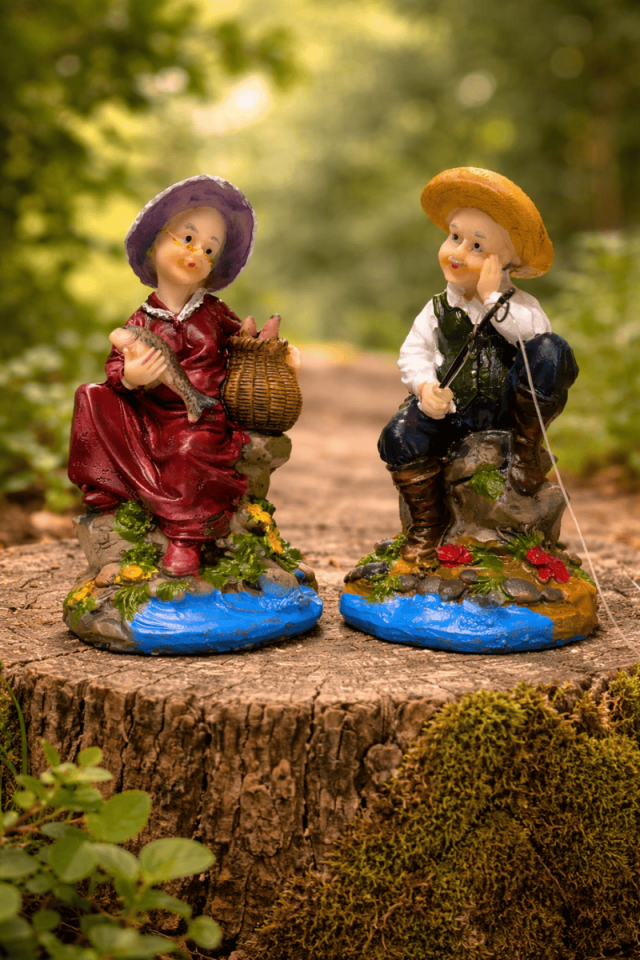 Balıkçı köylü çift biblo