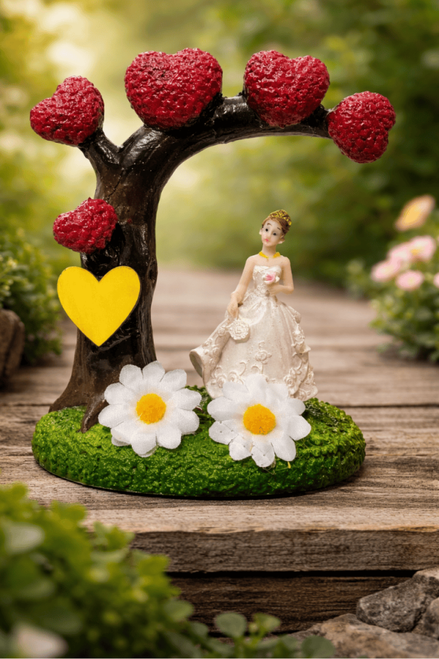 Üzeri kalpli tekli gelin biblosu