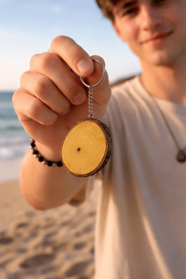 Doğal Odun Anahtarlık