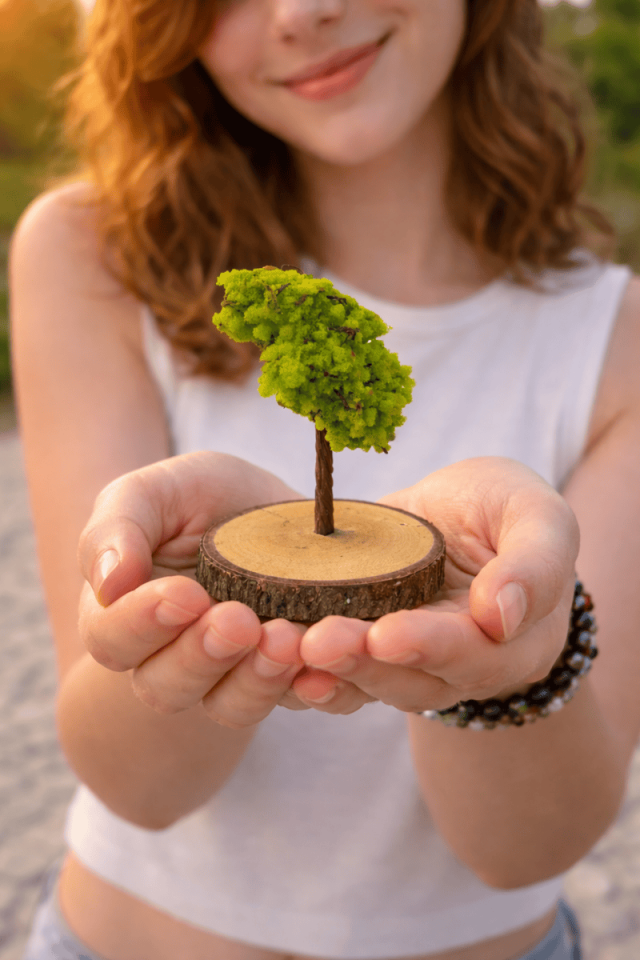Doğal Görünümlü Minyatür Ahşap ve Ağaç