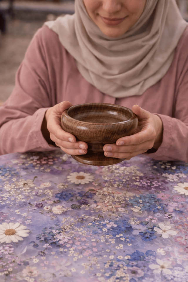 El Emeği Naturel Ahşap Kase