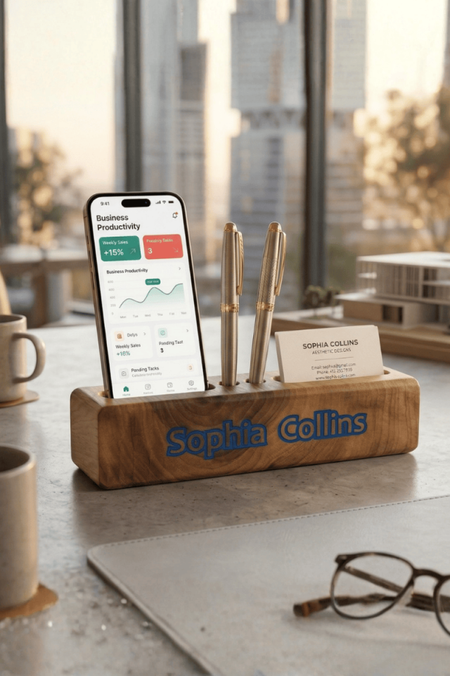 Masaüstü Organizer Epoksi & Ahşap