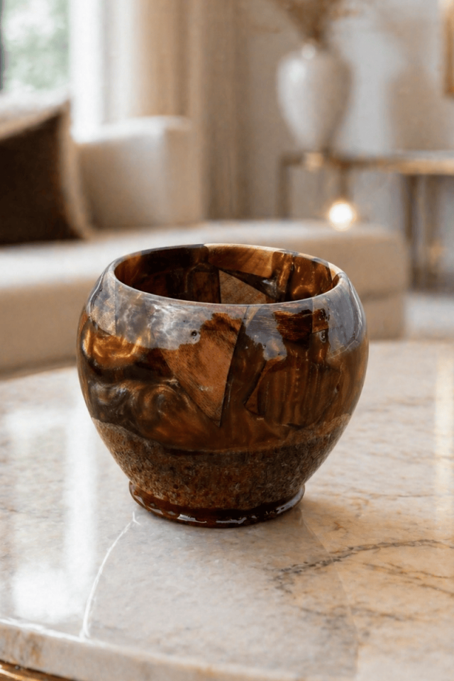 Amber Epoksi Ahşap Dekoratif Obje