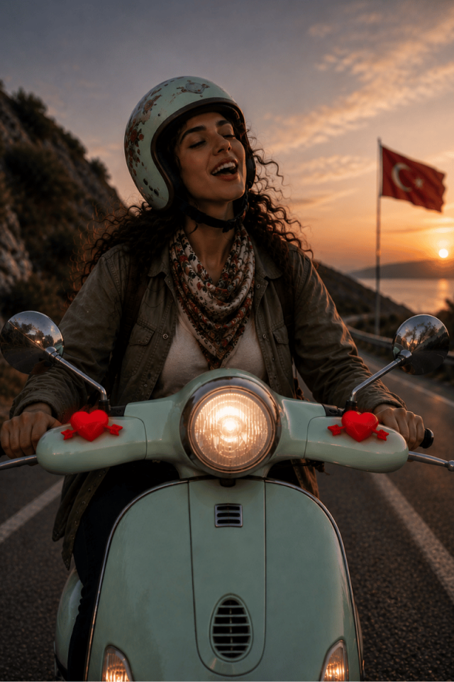 Motosikletçilere Özel Işıklı Kalp
