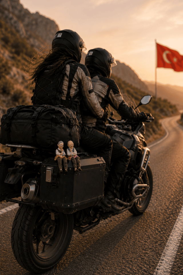 Motorcu Yaşlı Çift