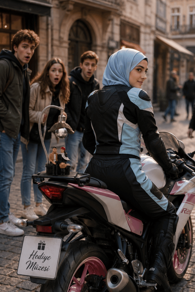 Motorcu Sevgili Biblosu Gece Lambalı