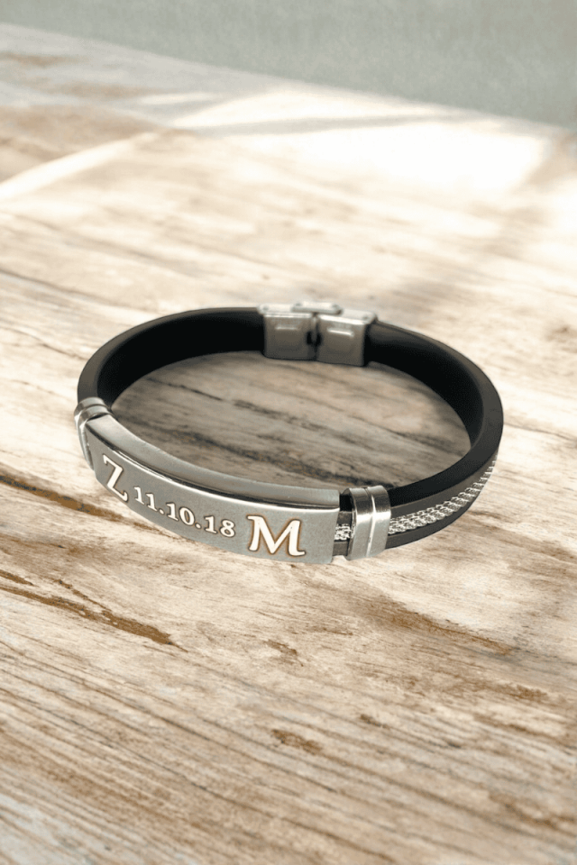 Kişiye Özel İsimli Çelik Halatlı Bileklik