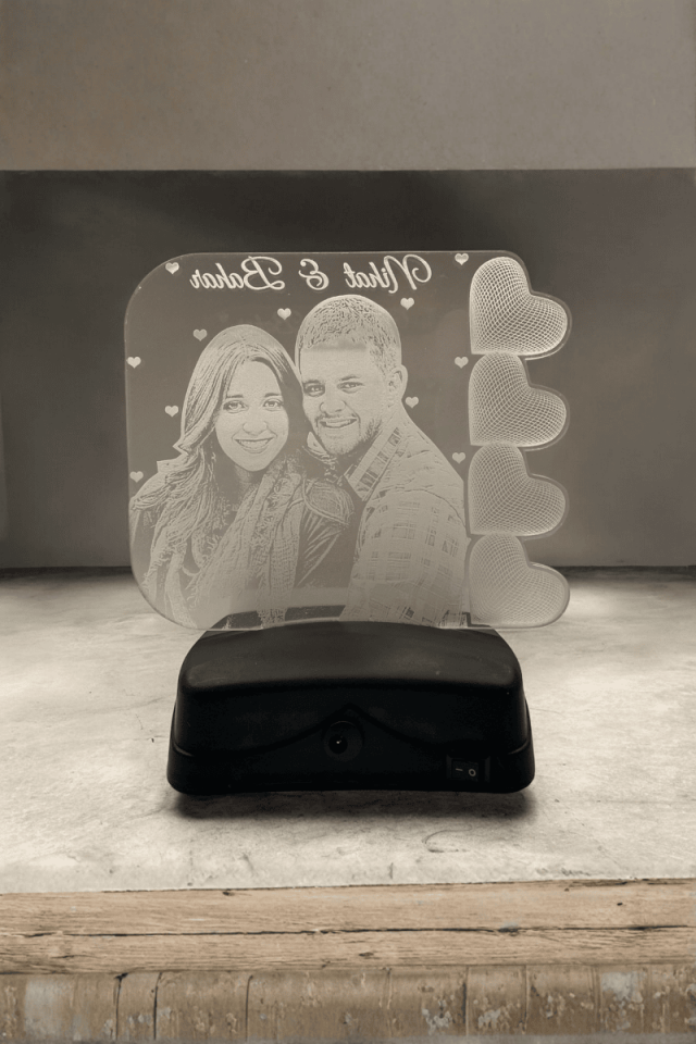 3D Gece Lambası 4 Kalpli