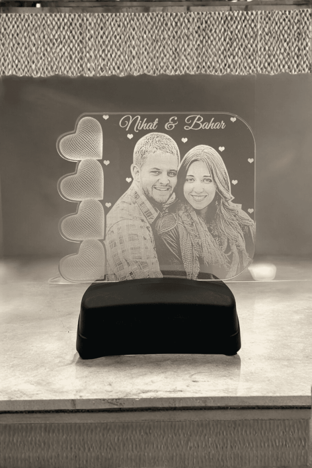 3D Gece Lambası 4 Kalpli