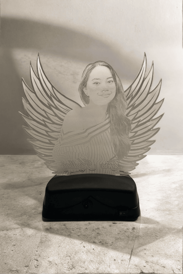 3D Gece Lambası Melek Kanatlı