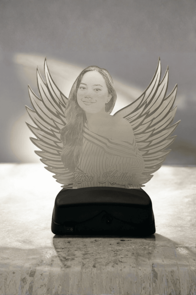 3D Gece Lambası Melek Kanatlı