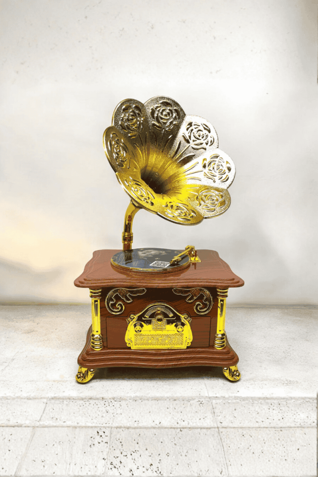 Kişiye Özel Gramofon Müzik Kutusu