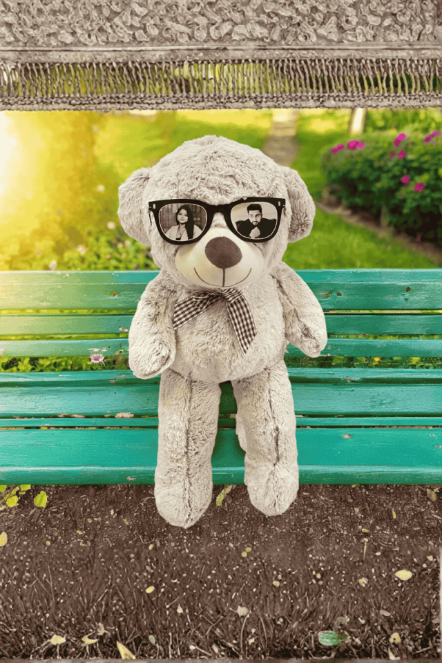 100 cm Ayıcık Kişiye Özel Gözlüklü