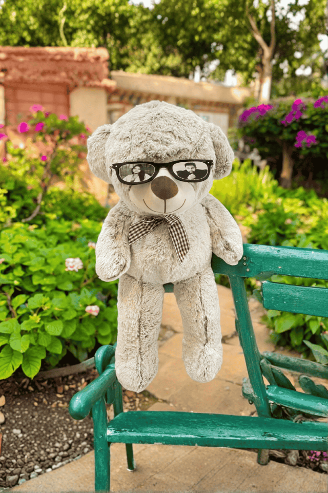 100 cm Ayıcık Kişiye Özel Gözlüklü