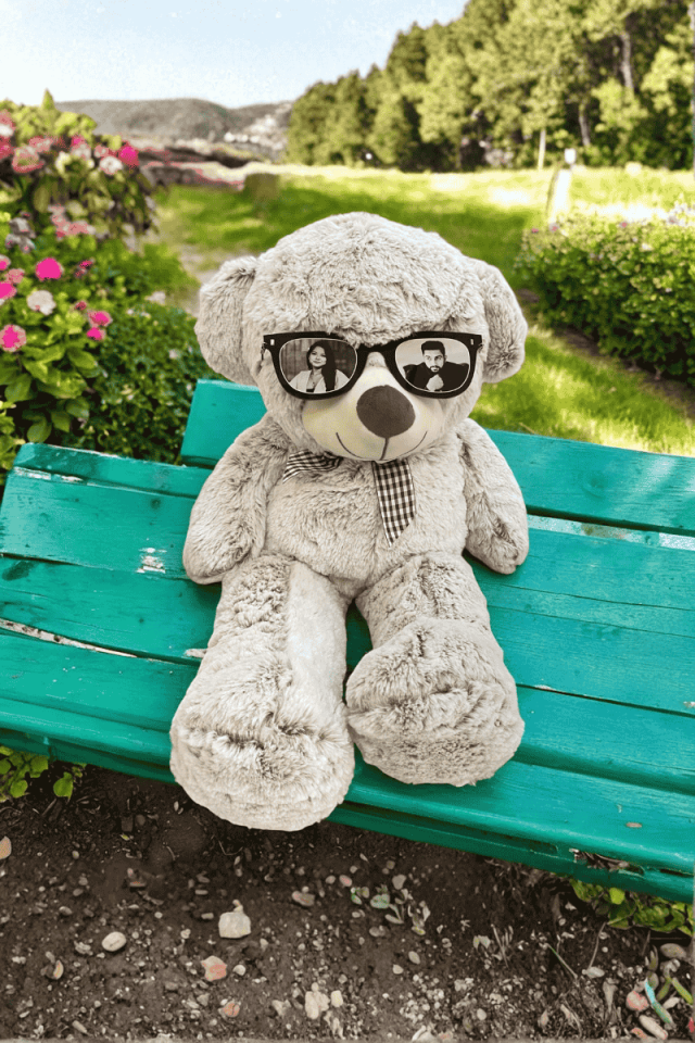 80 cm Kişiye Özel Ayıcık Gözlüklü