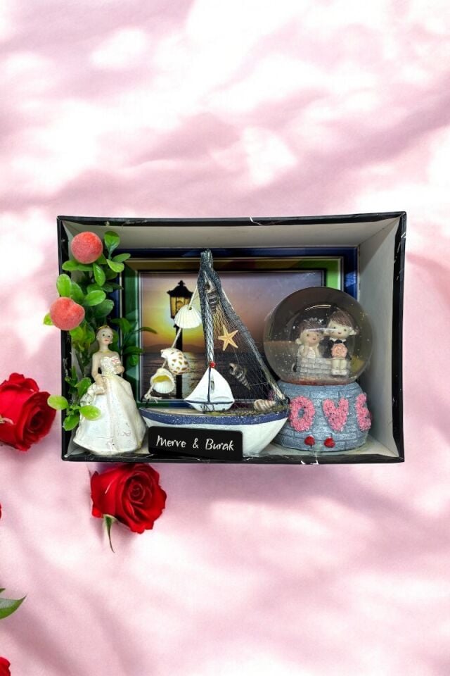 Kar Küreli Melekli Kutu Tasarım Kişiye Özel