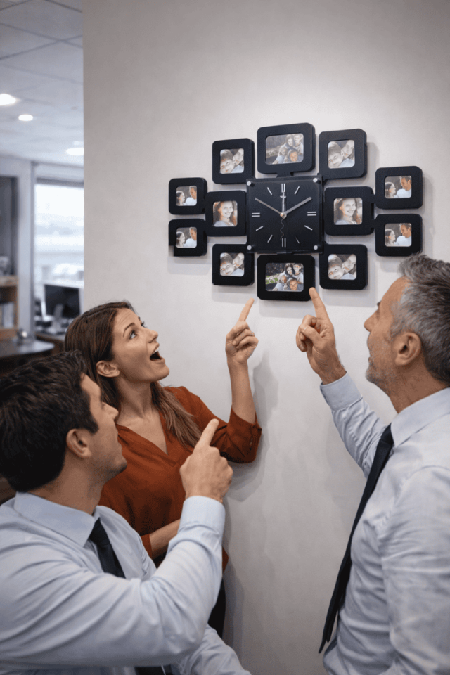 12 Çerçeveli Duvar Saati ahşap