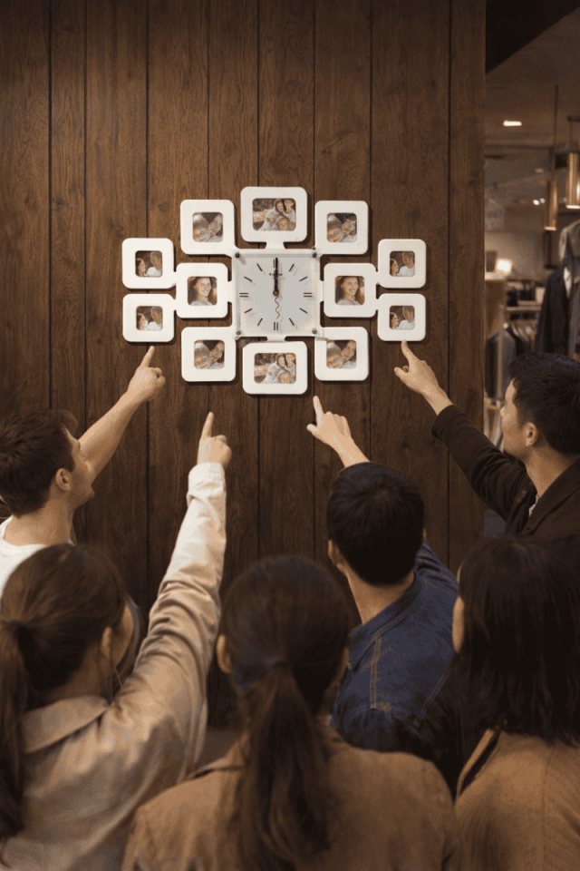 12 Çerçeveli Duvar Saati ahşap