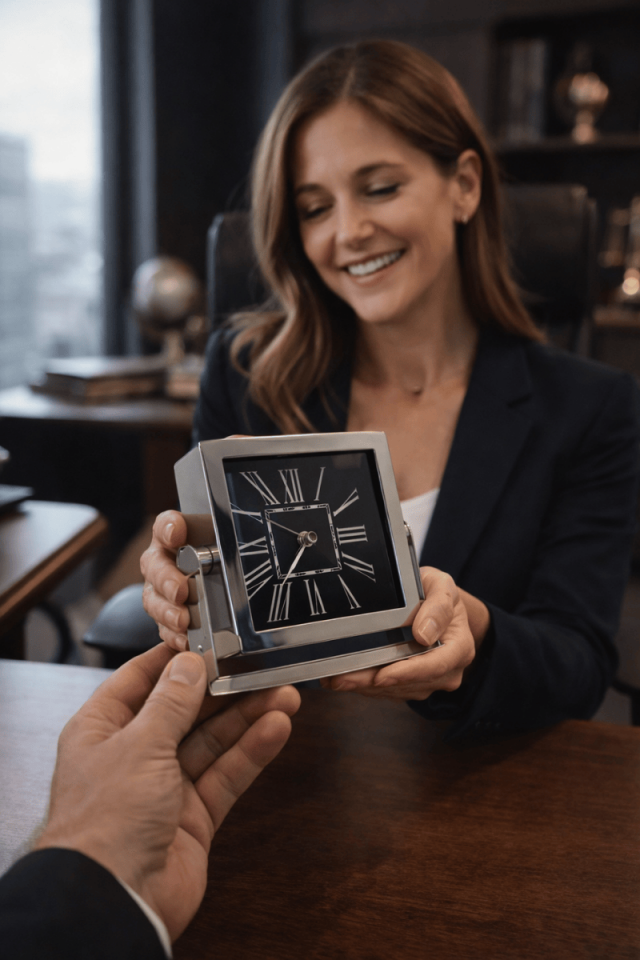 Metal Kare Saat Masaüstü