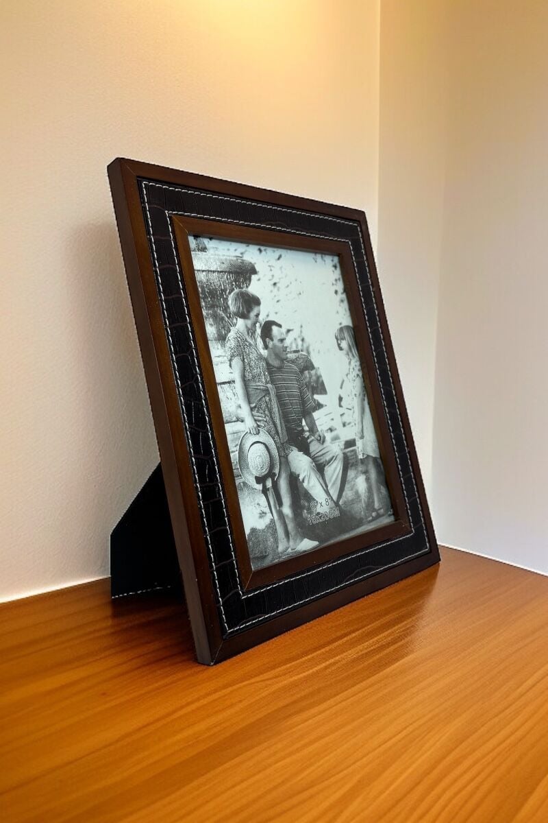 Ahşap Deri Resim Çerçevesi