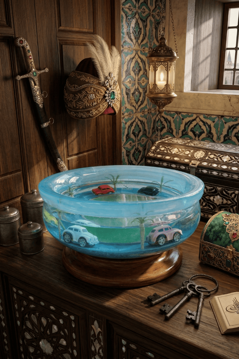 Mavi Yolculuk – Mini Araba Temalı Epoksi Tasarım